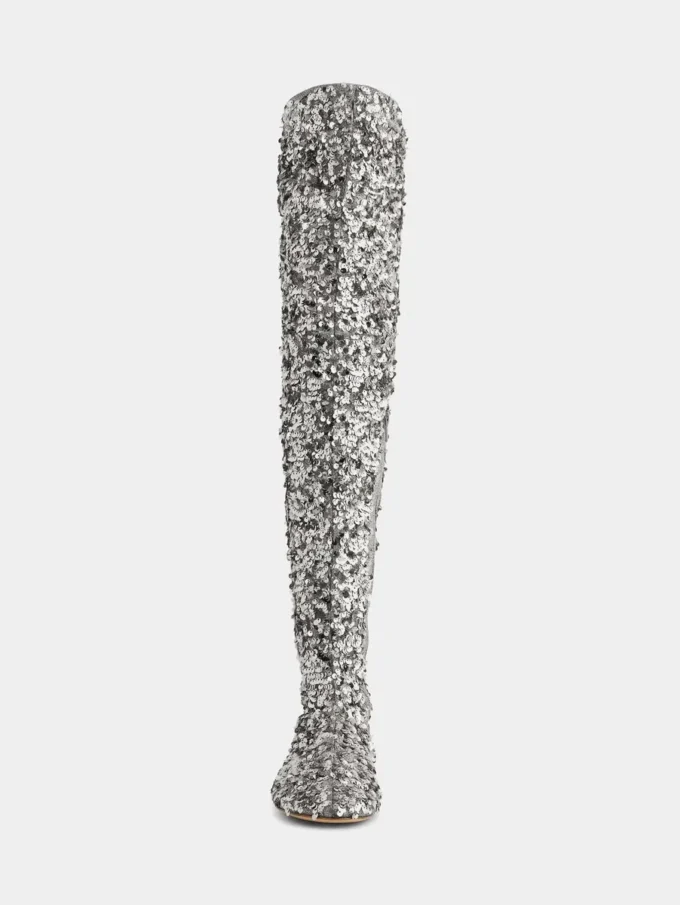 Stivali alti con paillettes