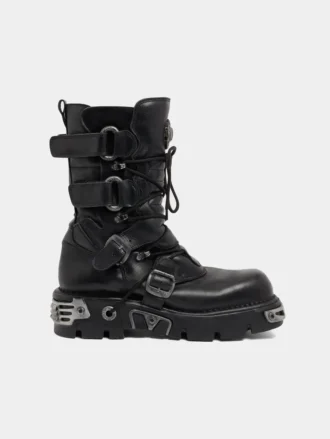 Stivali neri Rabanne x New Rock