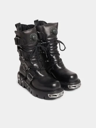 Stivali neri Rabanne x New Rock