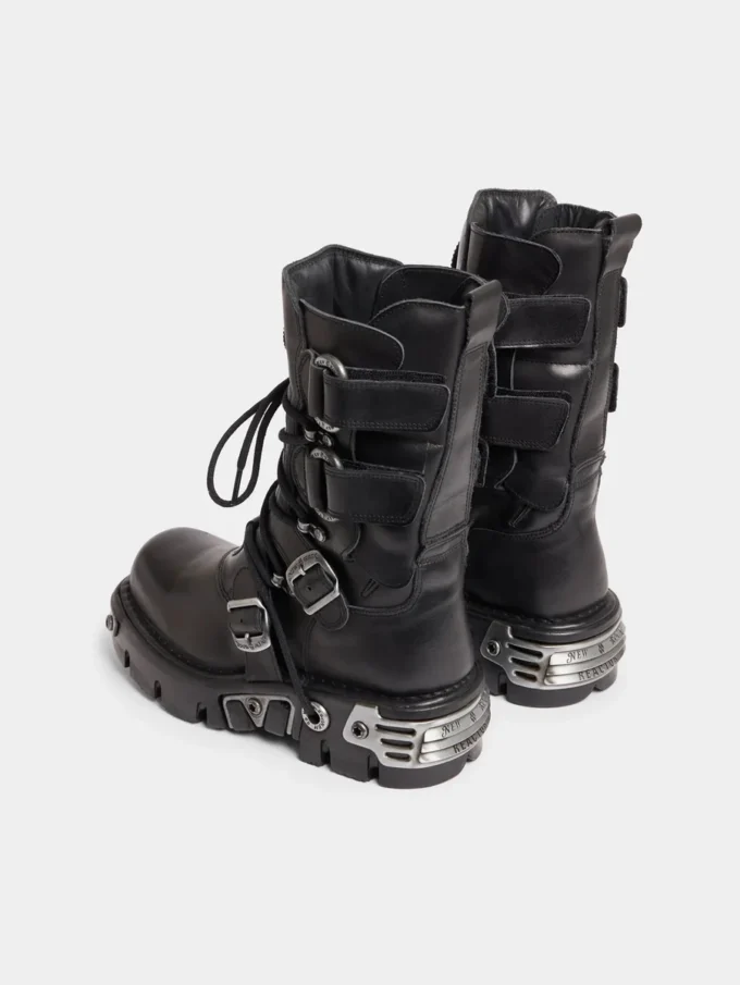 Stivali neri Rabanne x New Rock