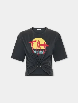 T-shirt corta in cotone stampato