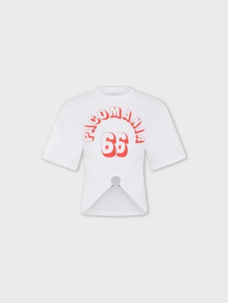 T-shirt in cotone stampato con piercing