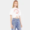 T-shirt in cotone stampato con piercing