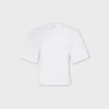 T-shirt in cotone stampato con piercing