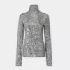 Top a collo alto con paillettes