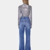 Top a collo alto con paillettes