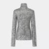 Top a collo alto con paillettes