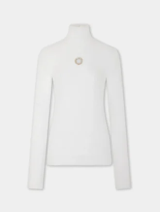 Top a collo alto in maglia spazzolata