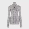 Top con collo alto e paillettes