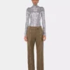 Top con collo alto e paillettes