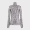 Top con collo alto e paillettes