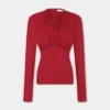 Top in jersey con dettagli arricciati