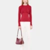 Top in jersey con dettagli arricciati