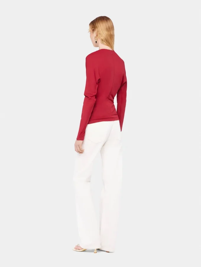 Top in jersey con dettagli arricciati