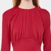 Top in jersey con dettagli arricciati