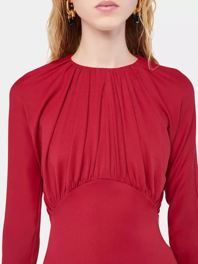 Top in jersey con dettagli arricciati