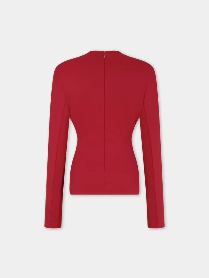 Top in jersey con dettagli arricciati