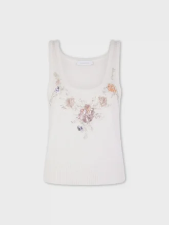 Top in lana ricamato