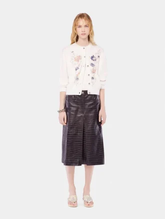 Top in lana ricamato