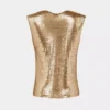 Top in maglia metallica dorata